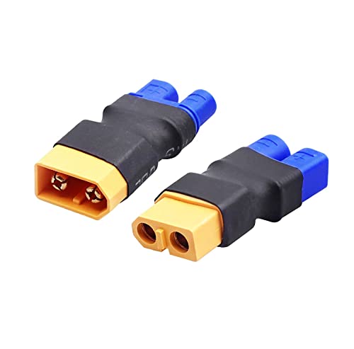 Yowoo 2 Pairs No Wires RC Connector XT60 XT-60 to EC3 Style Male Female Connector Adapter for RC FPV Drone Car Lipo NiMH Battery Charger ESC