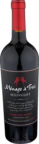 Menage a Trois Midnight Dark Red Wine Blend, 750mL Wine Bottle