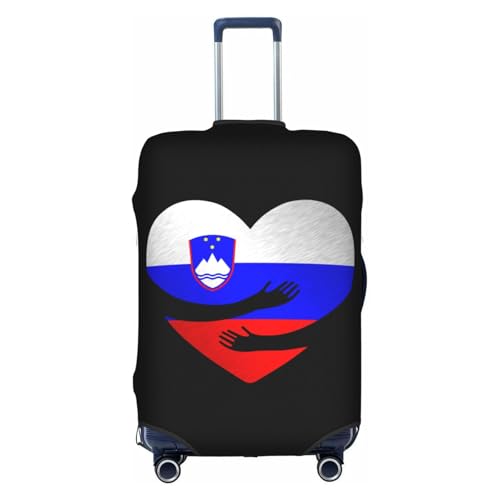 Travel Luggage Cover Slovenia Slovene Slovenian Flag Heart Fashion Washable Baggage Suitcase Protector Fit For Luggage Medium