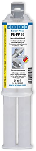 WEICON Easy-Mix PE-PP 50 | 2-K Plastikkleber in Doppelspritze | für Kunststoffe | transparent | 24 ml