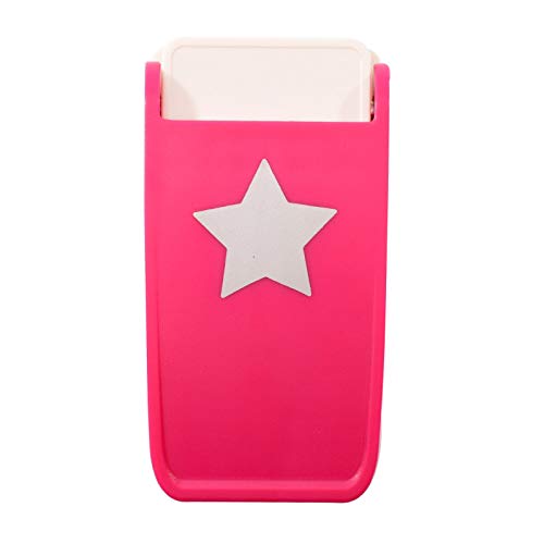 Vaessen Creative Resistentes Maxi, Estrella, Fuerte Perforadora para Papel, Corcho, Goma Eva, Plástico Mágico y otros Suministros de Manualidades, Tamaño recortado 3,5 cm de diámetro, Rosa