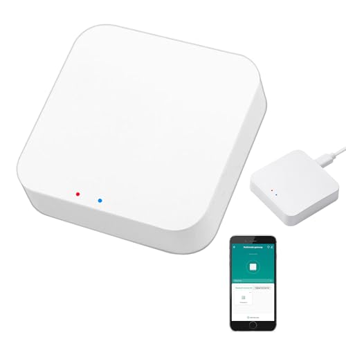 Smart Multi-mode Gateway: ZigBee 3.0 & Bluetooth & Mesh Hub, App Remote Control, Intelligent Bridge Wireless Smart Home Gateway Voice Control via Alexa/Google Home (ONLY Surport Tuya Smart Devices)