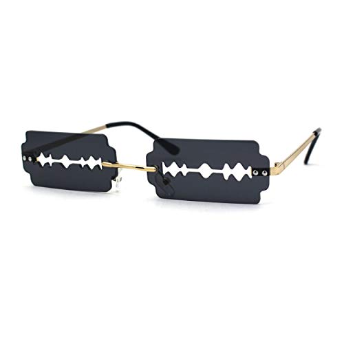 Image of SA106 Razor Blade Shape Funky Hipster Rimless Sunglasses