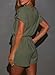 AlvaQ Womens Romper Dressy 2025 Summer Fashion Outfits Solid Color Short Sleeve Crewneck Rompers Shorts Jumpsuit with Pockets Green X-Large