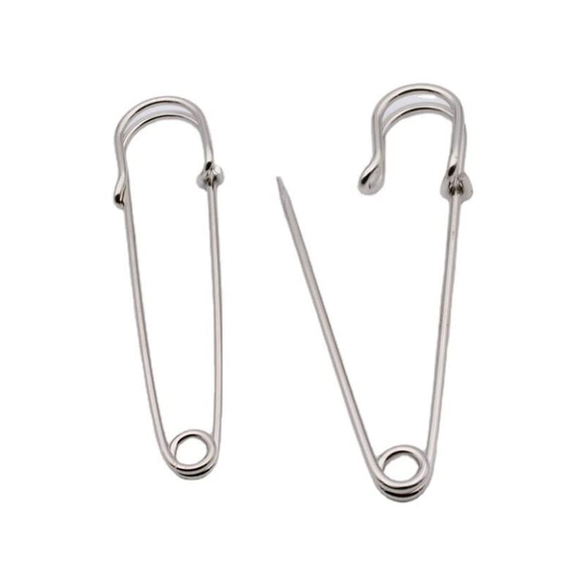 Lot de 10 épingles de sûreté de Grande Taille 7/8/9/10 cm, Accessoires de Couture, Aiguilles en métal argenté, Grande épingle de sûreté, Petite Broche(Large Pin 8cm)