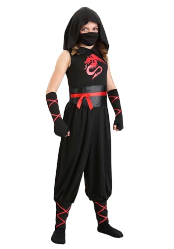 Disfraz de ninja negro para niño muscular miniatura 1