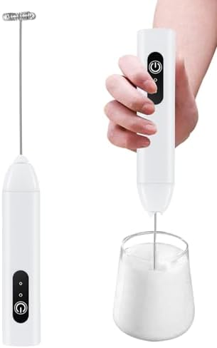 Süt Köpürtücü Değnek - USB Şarj Edilebilir Çırpma Aleti, Latte Elde Taşınabilir Karıştırıcılar - Latte Cappuccino Kahve Çikolata Matcha Süt İçecekler Ev Mutfak Seyahat için - Görsel 1