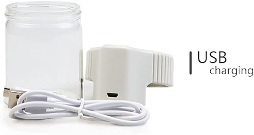 Miniatura 4 de LEWOT Tarro de visualización de aumento con luz LED, tarros de almacenamiento de vidrio transparente herméticos, contenedor de tapa LED recargable