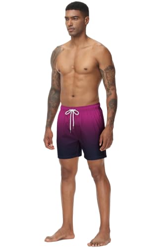 Image of Tyhengta Men's Swim Trunks Quick Dry Beach Shorts with Zipper Pockets and Mesh Lining