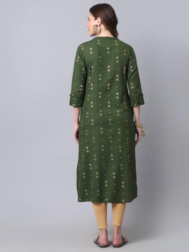 Image of Pistaa's Women's Cotton Relaxed Fit A Line Kurta