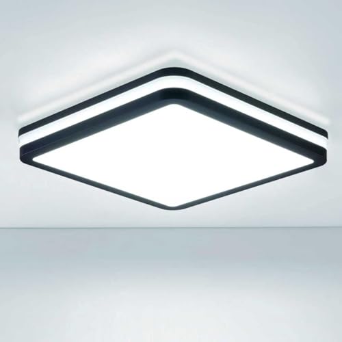 LEZOE LED Plafonnier Salle de Bain IP65 Étanche à l’humidité, 18W/12W 2700lm 150(Lm/W) Plafonnier 3000K/4000K/6500K Idéal pour Garage/Couloir/Salon Salle...