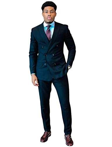 Costume de bal rayé homme ensemble tuxedo deux pièces veste croisée chic