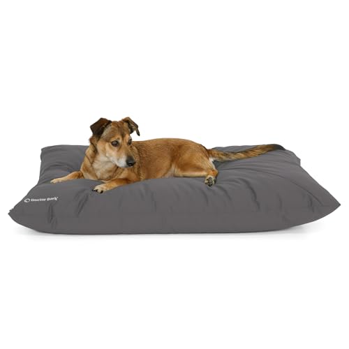 Doctor Bark Country Hundekissen Große Hunde Waschbar - Hundebett Weich - Liegekissen Kuschelig Pflegeleicht - GreenLabel (Country-Kissen - L, Grau)