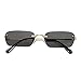 FEISEDY Rimless Sunglasses Y2K Sunglasses Retro Small Narrow Clear Eyewear Vintage Rectangle Sunglasses for Women Men B2643