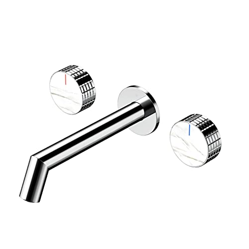 Grifo for lavabo de baño, grifo montado en la pared, grifos de baño for fregadero de 3 orificios, lavabo de baño, grifo mezclador de lavabo de latón con doble manija, lavabo de tocador, grifo de monta