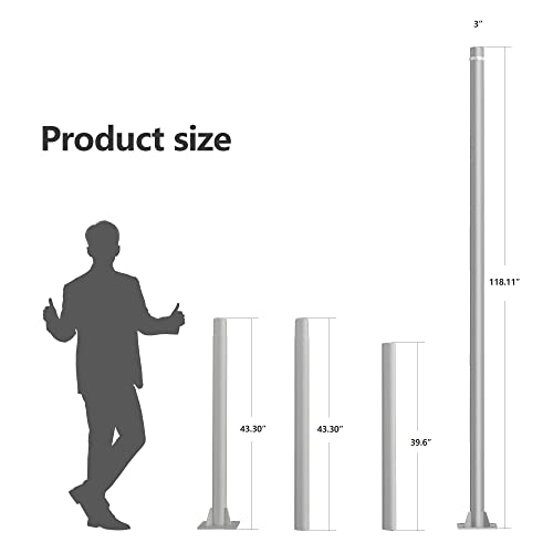 Kincubow Sun Shade Sail Poles, 10Ft Sun Shade Poles 3" Diameter Steel Heavy Duty Shade Sail Poles For Patio Lawn Garden Deck Playground Backyard, Matte Dark Grey Sail Shade Pole Kit, One Piece #TOP7