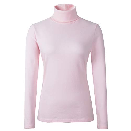 Image of Women's Soft Cotton Turtleneck Top Basic Pullover Sweater