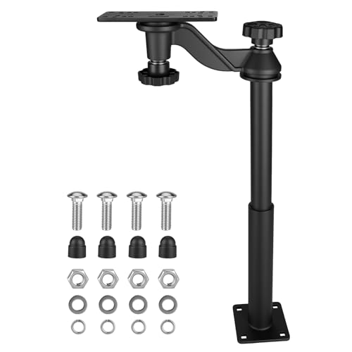 Velpaw 20.7” Adjustable Telescoping Fish Finder Mount for Boats,for 5'-12' Fishfinders & Chartplotters,Adjustable Height Range 15' to 20.7',Compatible with Lowrance, Garmin, Humminbird and More