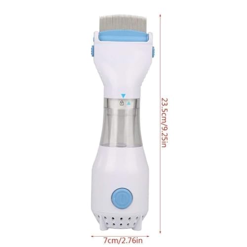 Image of Electric Head Lice Comb - Chemical-Free Lice & Nits Removal Tool with Suction - Reusable Lice Capture Comb for Kids & Adults - Safe, Gentle, and Effective Hair Vacuum Machine (WHITE)
