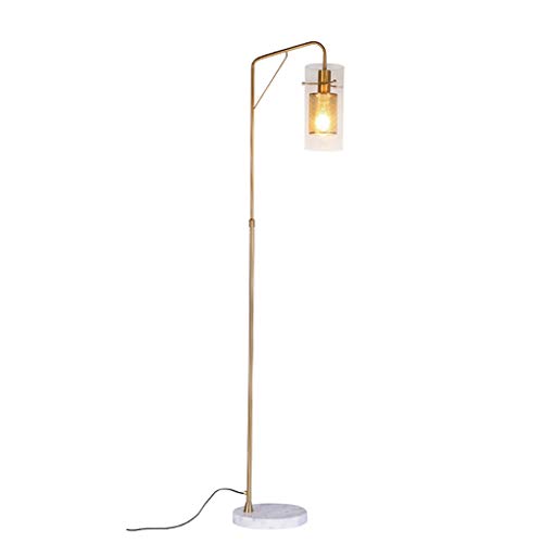 Or Grand Mainstay Lampadaire, Salon Chambre Bureau D'études De Lecture De Style Rétro Lampe Debout, Ajourées Unique, Sculpté Lampshade En Fer Forgé Et Design Abat-jour En Verre Transparent Lampe sur p