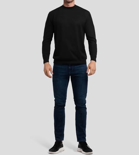 Fioboc Men's Crewneck Sweater Casual Pullover Sweater Slim Fit Lightweight Long Sleeve Knit Sweater S-4XL4