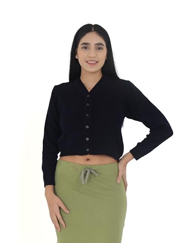 Image of Women Woolen Full Sleeves Blouse for Winters (Ready to Wear, Imperial Blue Colour, Size 34)
