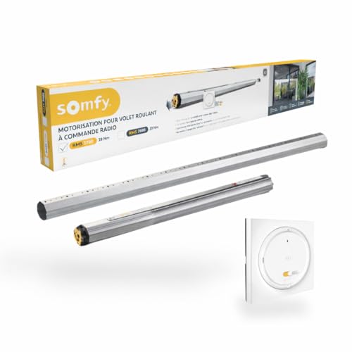 Somfy 1245874 Kit de Motorisation pour Volet Roulant pour Fenêtre RMS 1700 Radio IO - Compatible avec Volets rénovation, Tunnel, Bloc-Baie â€“...