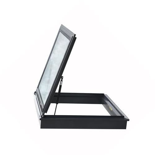 Claraboya de aleación de aluminio con soporte hidráulico, ventana de techo inclinada impermeable, puerta transparente segura para ático/conserva y diseño Slish