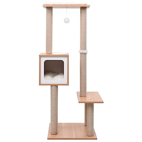 Arbre à chat avec tapis de grattage en sisal anti-ennui - 3