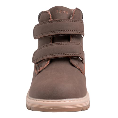 TZJS Kids' Hiking Work Boots for Boys Girls, Waterproof Outdoor Ankle Boots with Hook and Loop2