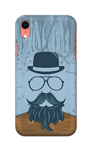 Image of PRINTFIDAA Mustache Beard and Hairstyle Hipster in Glasses Printed Designer Hard Case for Apple iPhone XR (6.1 inch), A2105, A1984, A2107, A2108 Back Cover -(e) RPM1002