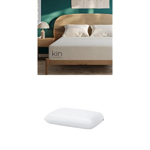 Image of Tuft & Needle Kin Medium 12 inch King Adaptive Foam Mattress in a Box Bundle Premium Adaptive Foam King Size 2-Pack Pillow - Supportive and Cooling