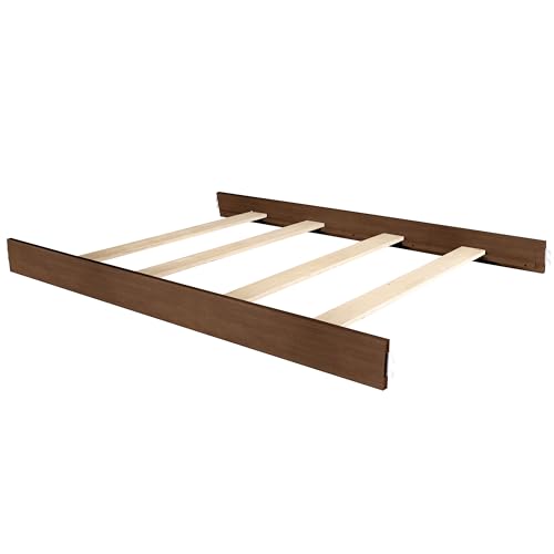 Image of Evolur Convertible Crib Wooden Full Size Bed Rail in Walnut