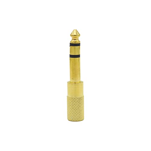 Image of Electronic Spices Mono 6.35mm male to 3.5mm female Golden color audio connectors pack of 2pcs