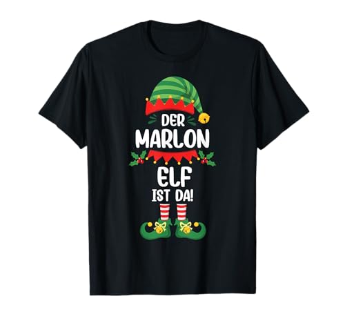 Marlon Elf Weihnachts Tshirt Name Vorname Fun Lustig Spruch T-Shirt