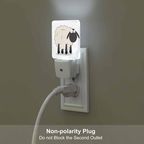 Image of LED Night Light,Cartoon Sheep LED Night Light Plug into Wall with Dusk to Dawn Light Sensor White Energy Efficient Nightlight for Bedroom Bathroom Hallway Living Room Kitchen