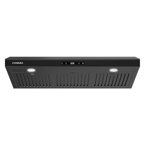 36 in. Haven Collection 500 CFM Ducted Under Cabinet Range Hood, Touch Controls, LED Lights in Matte Black - Cosmo COS-KS6U36-BK