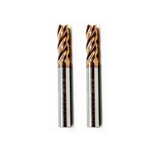 Image of 2Pcs 1 /4 inch Roughing End Mill Set, 4-Flute Carbide Router Bits, 1 /4 inch Shank, 3 /4 inch Cutting Length, HRC45 for Alloy Steel & Hardened Steel - Precision CNC Tools