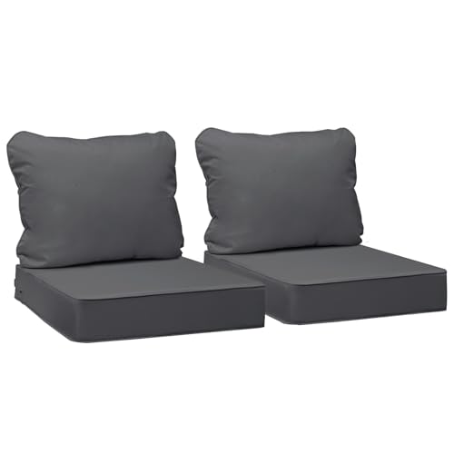 Image of AAAAAcessories Outdoor Deep Seat Cushions, Waterproof, Fade-Resistant Patio Furniture Replacement Cushions, Set of 2, 24 inch x 24 inch x 5 inch, Dark Gray