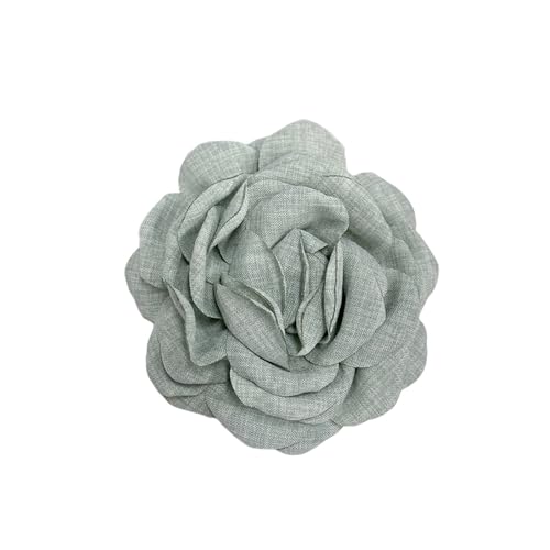Image of Dainty Fabric Peony Flower Brooches Pin Delicate Camellia Flower Brooch Classic for Women Wedding Party Dance Banquet Elegant Lapel Pins Dress Suit Ceremony Clothes Accessories Jewelry Gifts 100mm