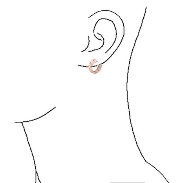 Zig Zag Zig Zag Bisel Set Kpop Cubic Zirconia Ancho Pendienteshuggie Hoop Para Mujer Chapado En Oro Rosa .925 Plata De Ley