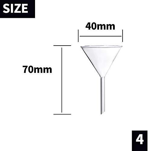 Young4Us BL-LD-04 Glass Funnel Set, 4 Pcs Lab Borosilicate Glass Funnels thumb #4