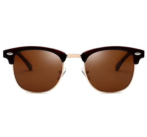 Image of Club Master Riding Glasses (Pack Of 2) 100% Uv Protection,Mirrored Sunglasses For Men & Women Combo,Round