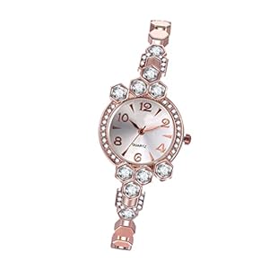 VALICLUD Damen Roségold Kristall Armbanduhr