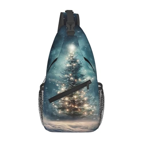Christmas Tree Snow Stylish Men'S Messenger Bag - Durable Polyester, Huge Capacity & Adjustable Strap