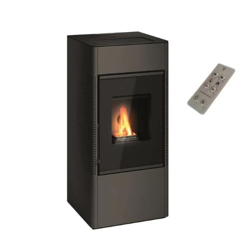 Stufa a pellet Doppia Canalizzazione Sonia 15 15,22 Kw Antracite 4 Stelle 387 mc riscaldabili On Fire Line (Stufa + Telecomando)