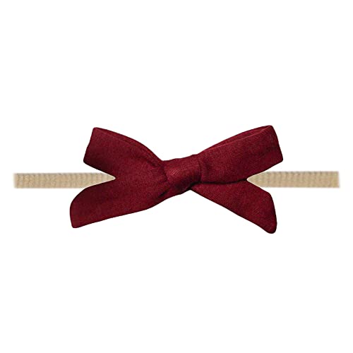 Copper Pearl Ribbon Baby Bows Headbands for Baby Girls – Newborn Headband Bows, Infant Hair Bows for Baby Girl, Nylon Baby Girl Bows & Headbands, Ruby image 5