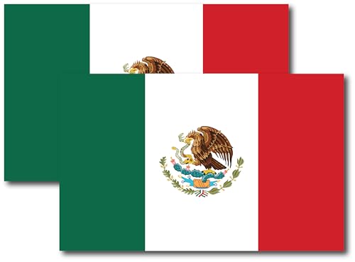 Image of Magnet Me Up Mexico Mexican Flag Car Magnet - 5x8 Inches - 2 Pack, UV Printed Vinyl - Weatherproof, Durable Magnetic Decal - Patriotic Mexico Car Accessory - Fridge, Locker, Made in USA