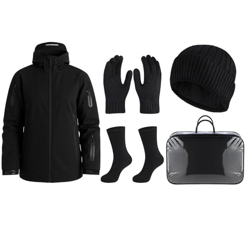 Cutecrop 5 Pcs Winter Warm Clothing Set Included XXL Heated Jacket for Men with 3 Heat...