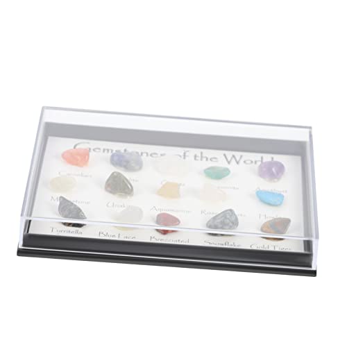 Holibanna Natural Crystal Ores Specimen Set 15 Unique Mini Stones for Teaching Meditation Chakra Balancing